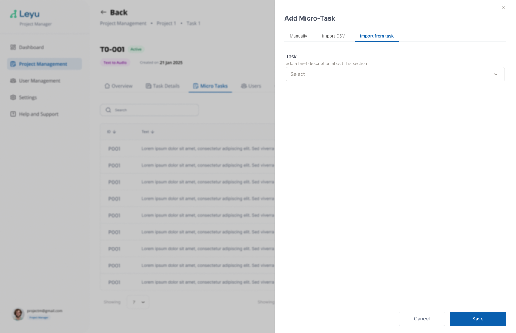 Import from Other Task
